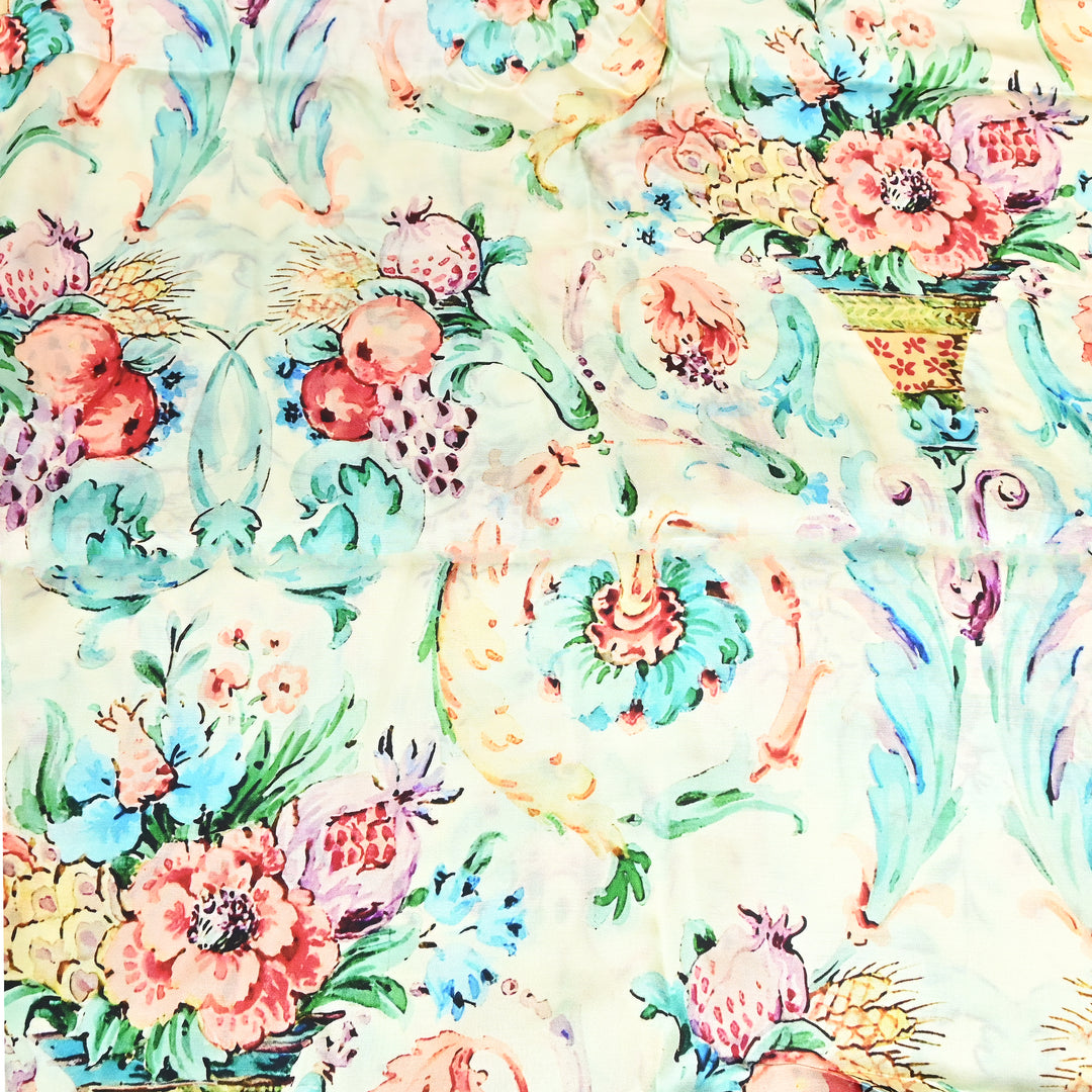 Modal Satin Digital Print Fabric 44" – Soft Luxury Designer Satin Fabric 001416-03