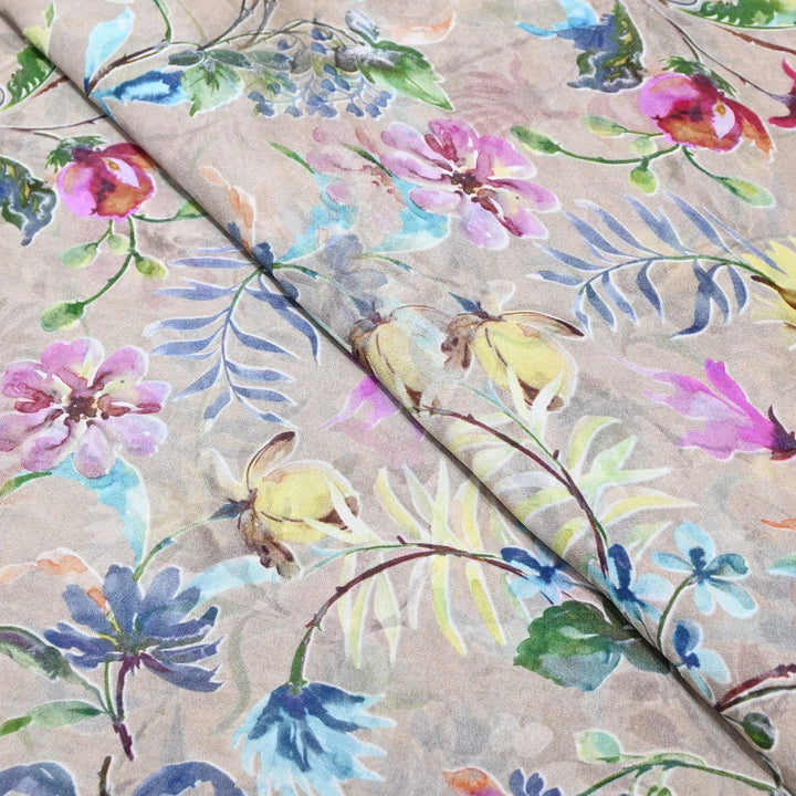 Multi Color Viscose Georgette Digital Print Fabric-000586-7