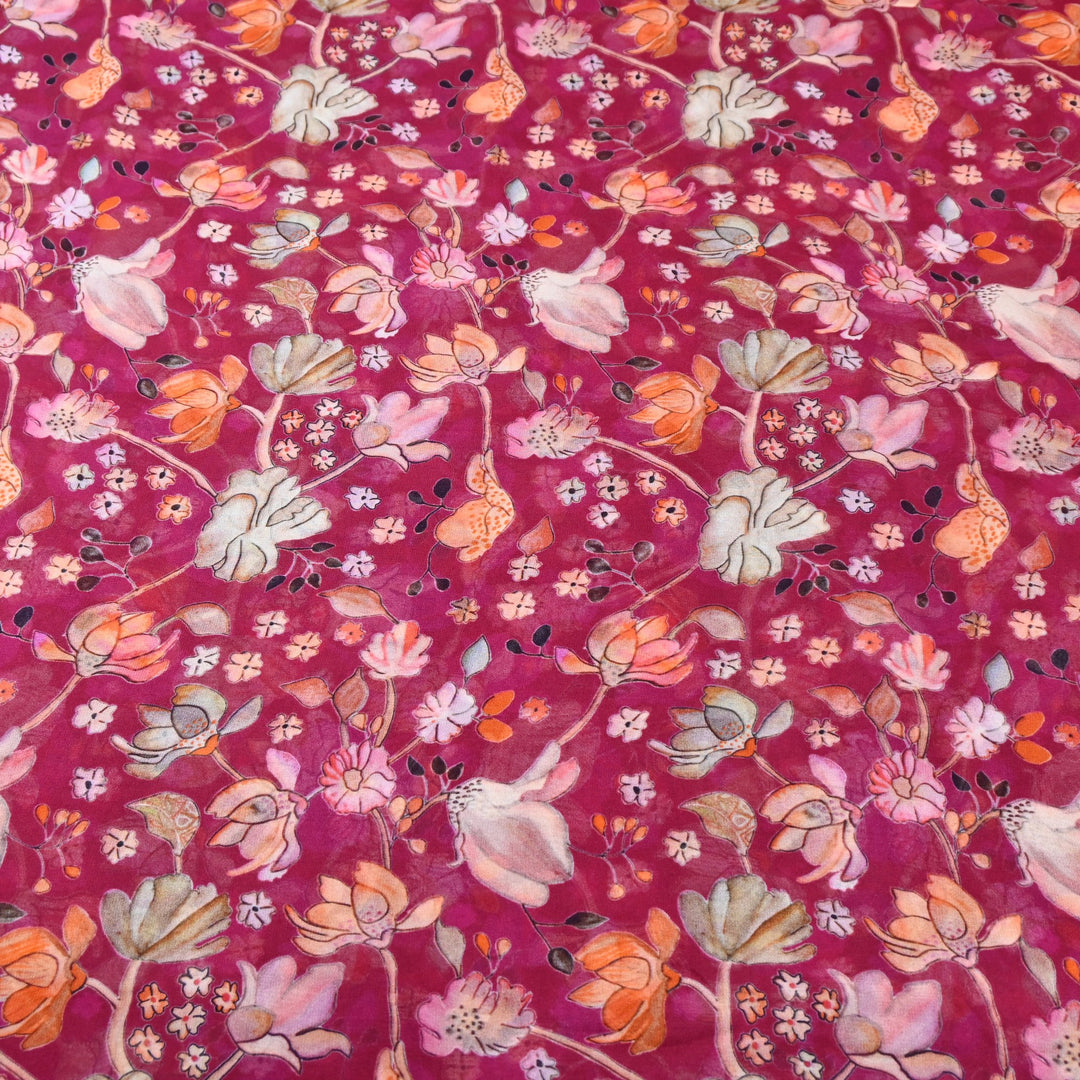 Multi Color Viscose Georgette Digital Print Fabric-000586-9