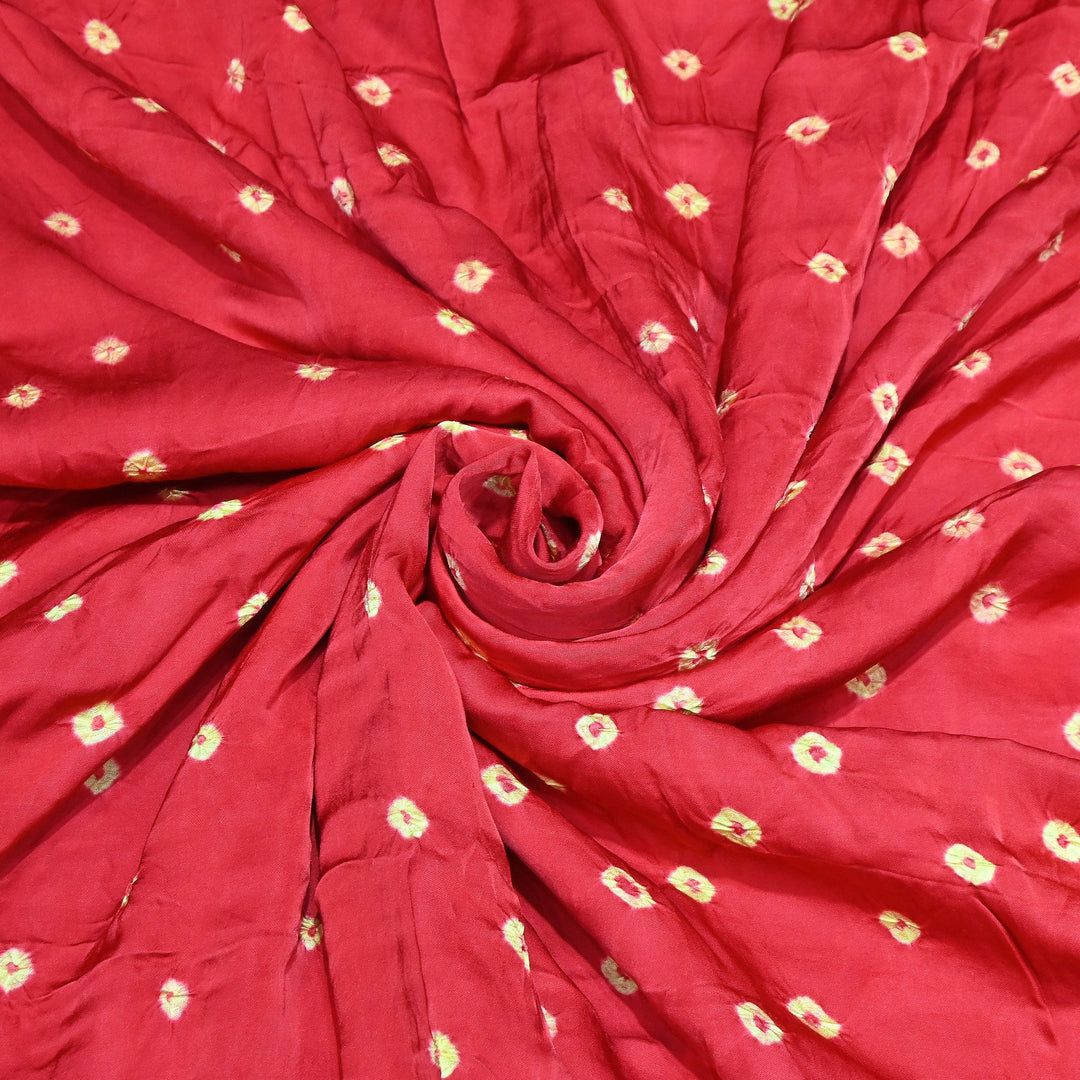 Luxurious Bemberg Satin Base With Beautiful Digital Bandhani Print Fabric - GT00001-A12