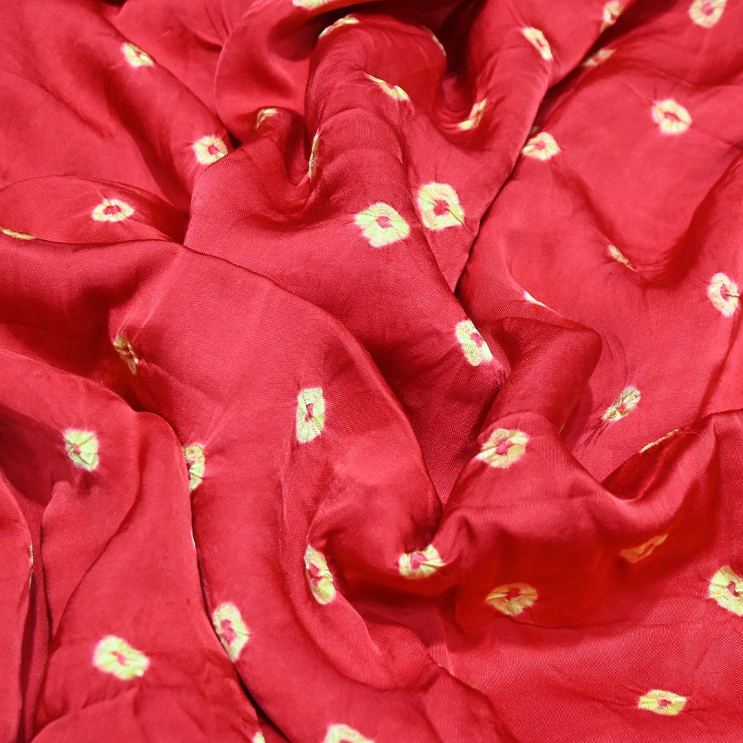 Luxurious Bemberg Satin Base With Beautiful Digital Bandhani Print Fabric - GT00001-A12