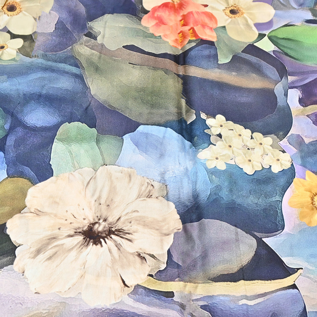 Modal Satin Digital Print Fabric 44" – Soft Luxury Designer Satin Fabric 001416-05