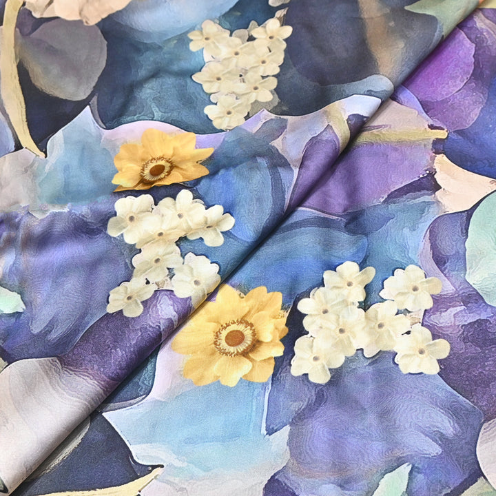 Modal Satin Digital Print Fabric 44" – Soft Luxury Designer Satin Fabric 001416-05