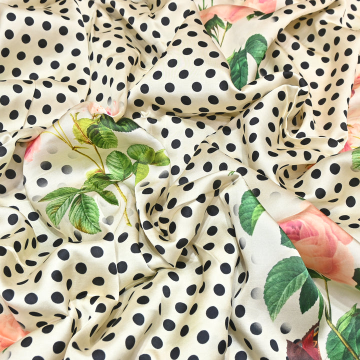 Modal Satin Digital Print Fabric 44" – Soft Luxury Designer Satin Fabric 001416-06