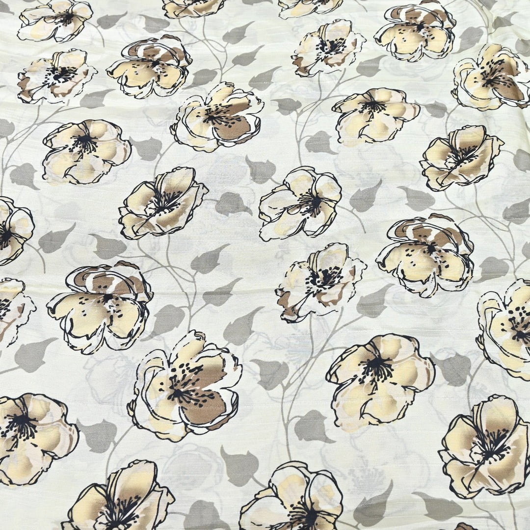Dupion Silk Digital Print Fabric – Luxury Designer Silk Print Fabric CH1225-1