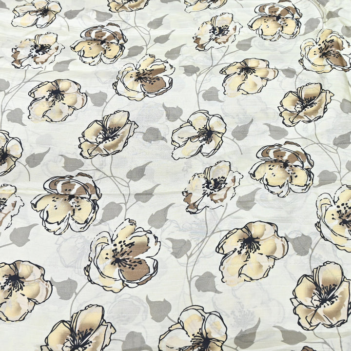 Dupion Silk Digital Print Fabric – Luxury Designer Silk Print Fabric CH1225-1