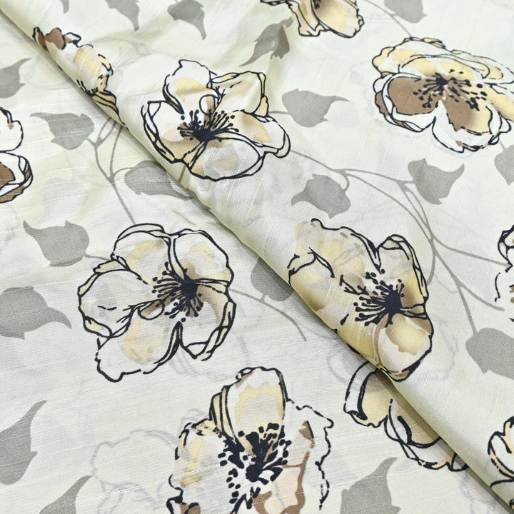 Dupion Silk Digital Print Fabric – Luxury Designer Silk Print Fabric CH1225-1