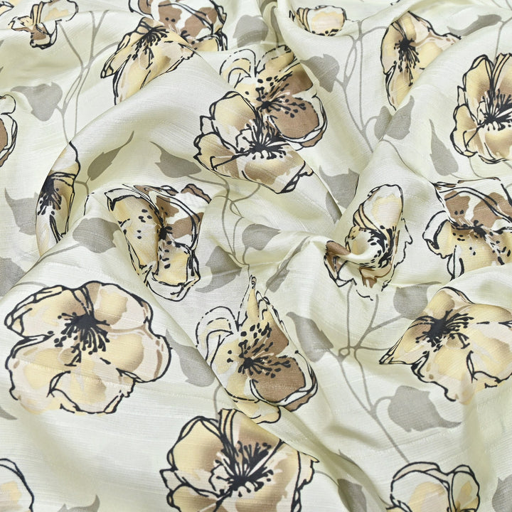 Dupion Silk Digital Print Fabric – Luxury Designer Silk Print Fabric CH1225-1