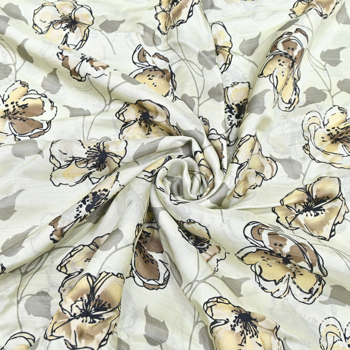 Dupion Silk Digital Print Fabric – Luxury Designer Silk Print Fabric CH1225-1