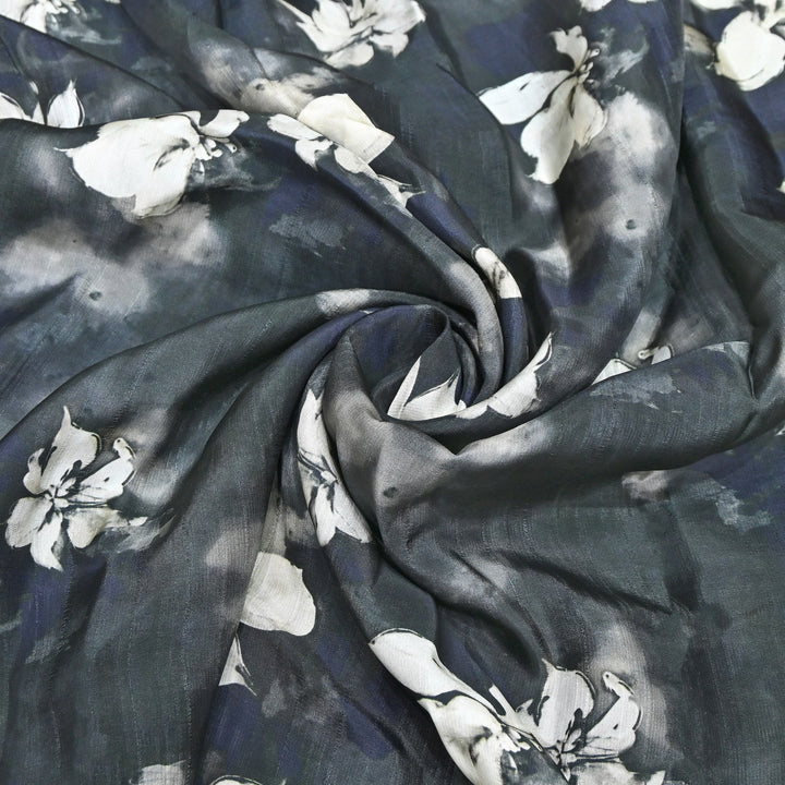 Dupion Silk Digital Print Fabric – Luxury Designer Silk Print Fabric CH1225-2