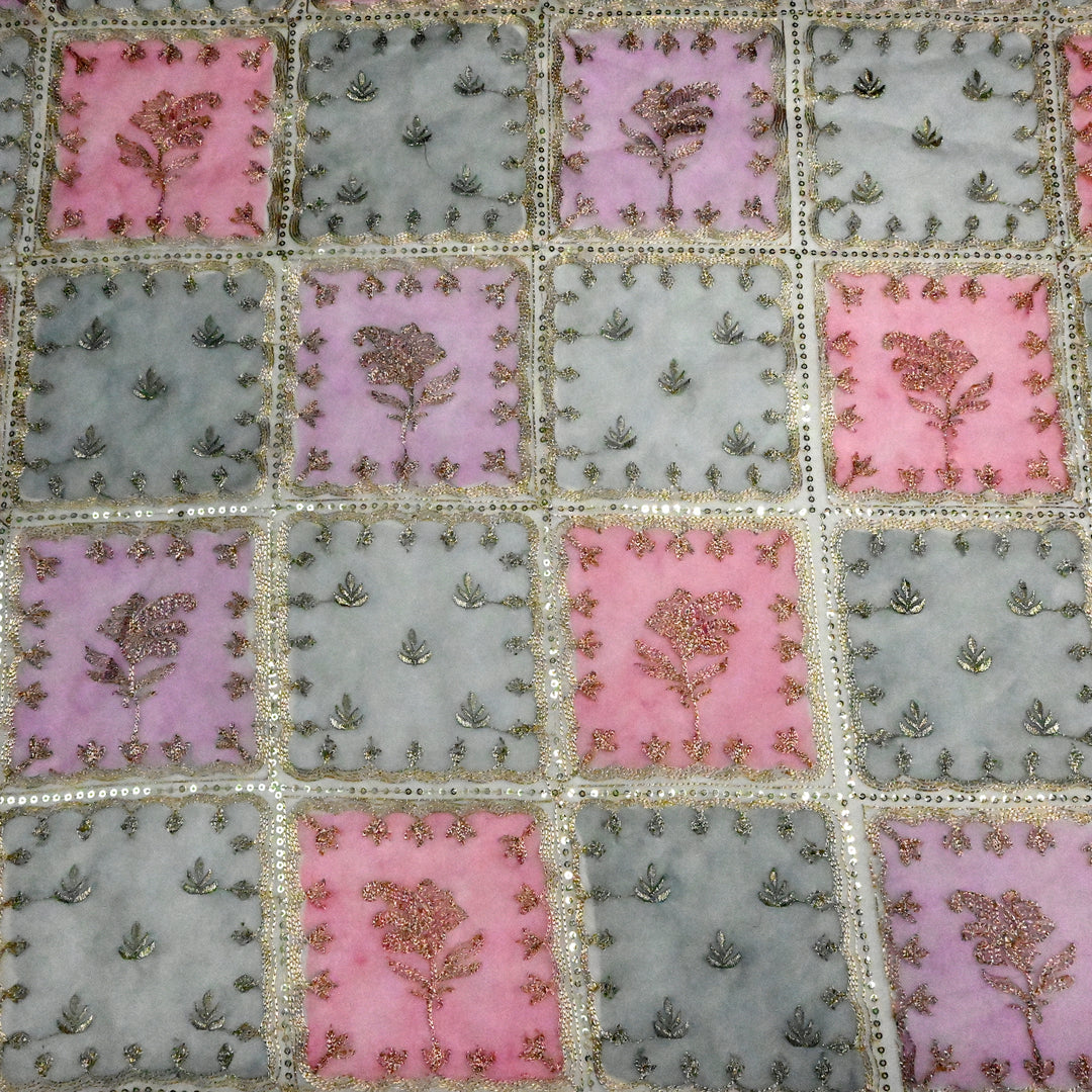 Organza Position Print with Zari & Sequins Embroidery