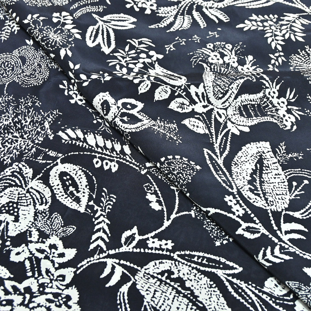 Dupion Silk Digital Print Fabric – Luxury Designer Silk Print Fabric CH1225-4