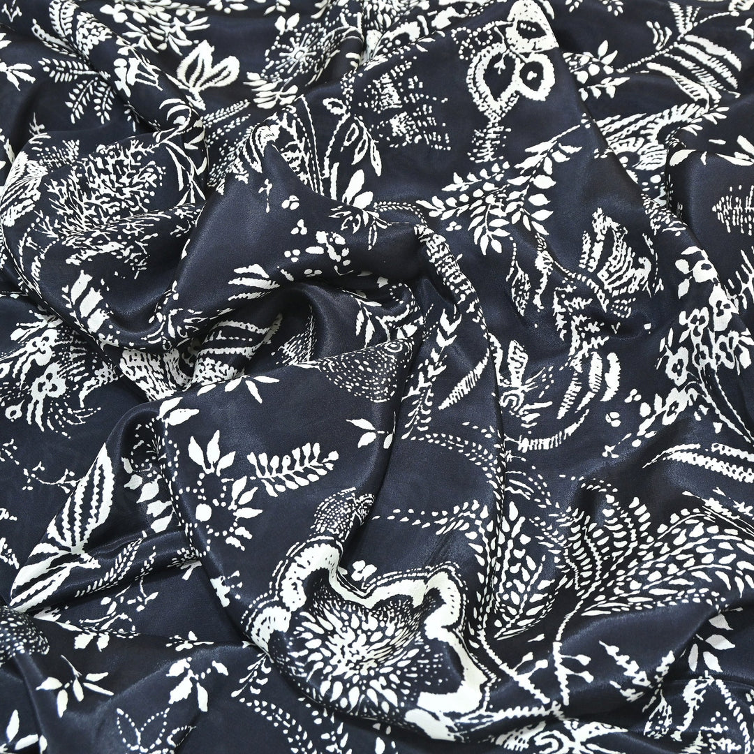 Dupion Silk Digital Print Fabric – Luxury Designer Silk Print Fabric CH1225-4