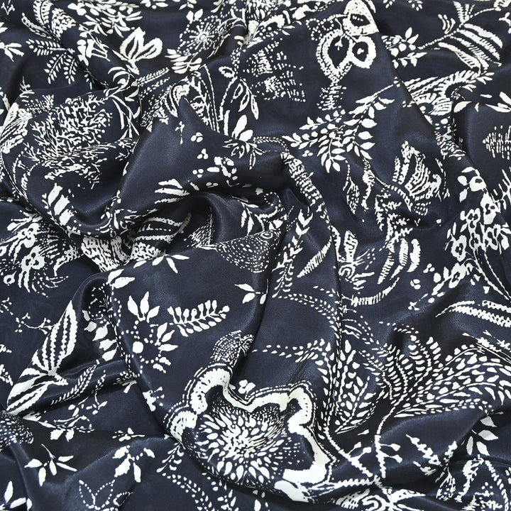 Dupion Silk Digital Print Fabric – Luxury Designer Silk Print Fabric CH1225-4