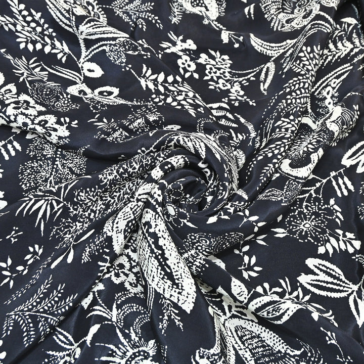 Dupion Silk Digital Print Fabric – Luxury Designer Silk Print Fabric CH1225-4