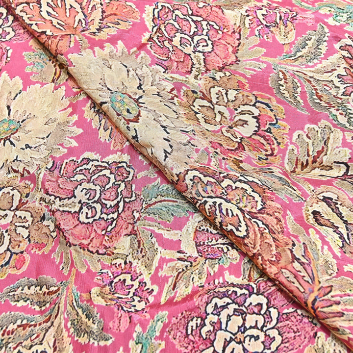 Dupion Silk Digital Print Fabric – Luxury Designer Silk Print Fabric CH1225-5