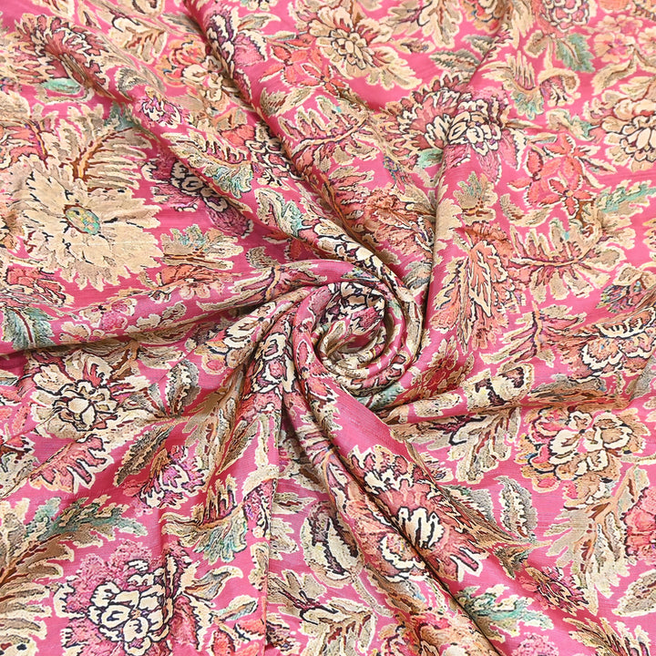 Dupion Silk Digital Print Fabric – Luxury Designer Silk Print Fabric CH1225-5