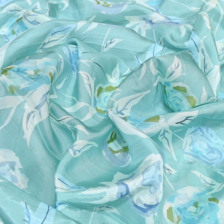 Dupion Silk Digital Print Fabric – Luxury Designer Silk Print Fabric CH1225-7