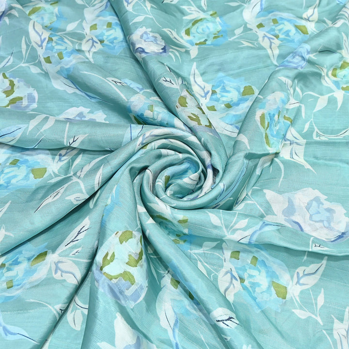 Dupion Silk Digital Print Fabric – Luxury Designer Silk Print Fabric CH1225-7