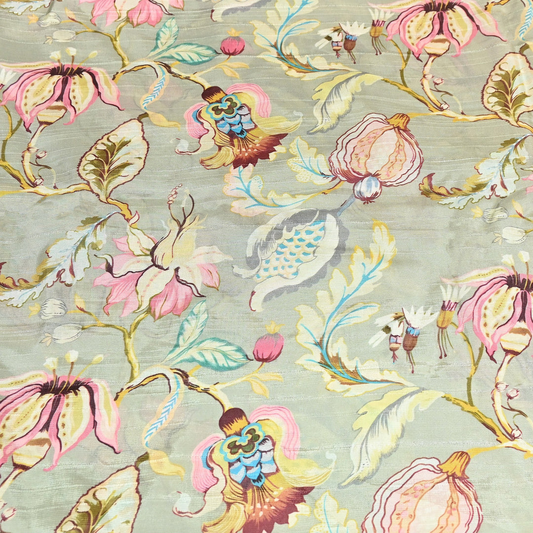 Dupion Silk Digital Print Fabric – Luxury Designer Silk Print Fabric CH1225-8