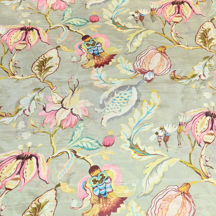 Dupion Silk Digital Print Fabric – Luxury Designer Silk Print Fabric CH1225-8