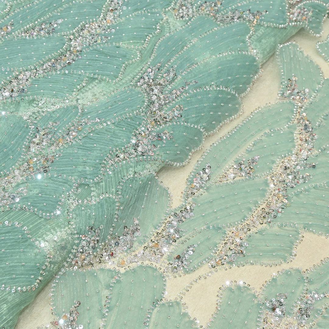Imported Heavy Sequin, Thread & Bead Net Embroidery Fabric 60" | AF6887-02