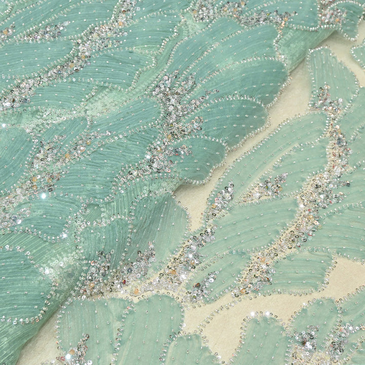 Imported Heavy Sequin, Thread & Bead Net Embroidery Fabric 60" | AF6887-02