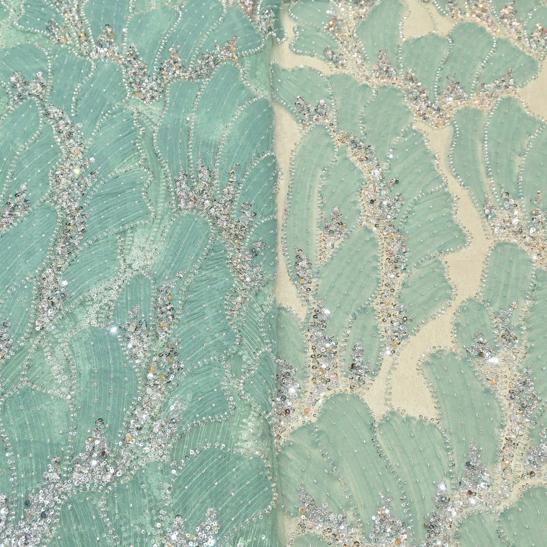 Imported Heavy Sequin, Thread & Bead Net Embroidery Fabric 60" | AF6887-02