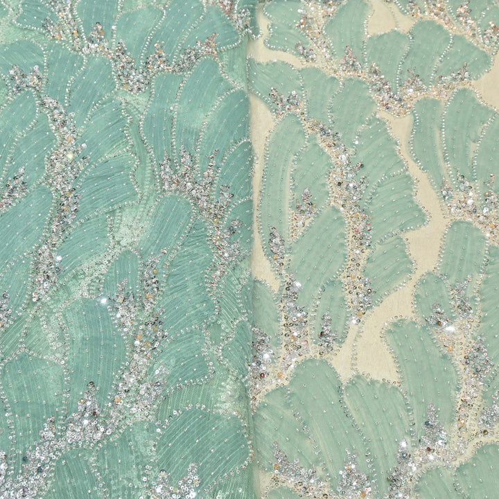 Imported Heavy Sequin, Thread & Bead Net Embroidery Fabric 60" | AF6887-02