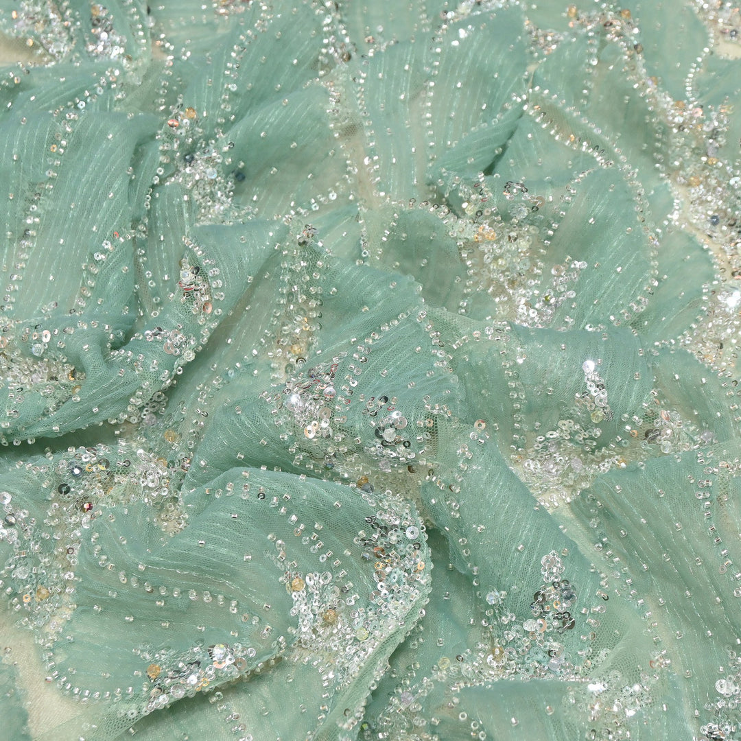 Imported Heavy Sequin, Thread & Bead Net Embroidery Fabric 60" | AF6887-02