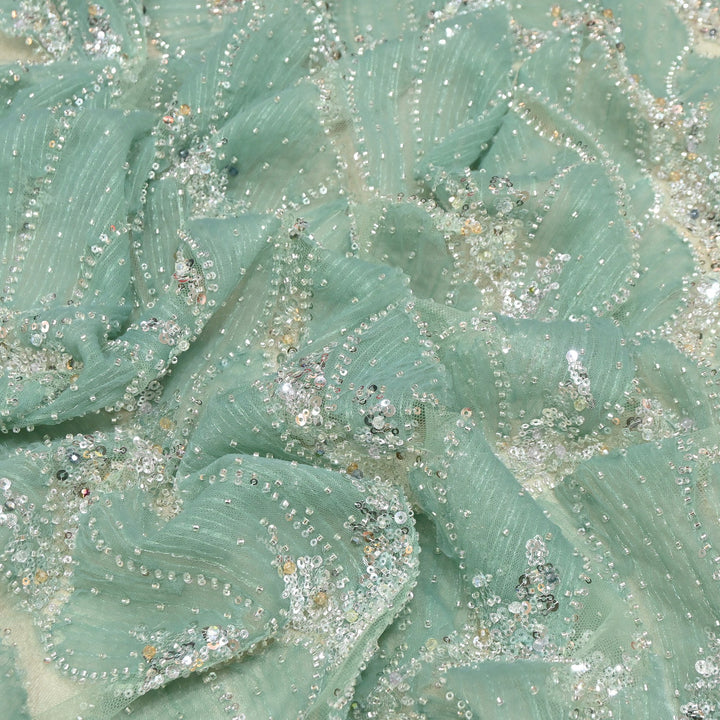 Imported Heavy Sequin, Thread & Bead Net Embroidery Fabric 60" | AF6887-02
