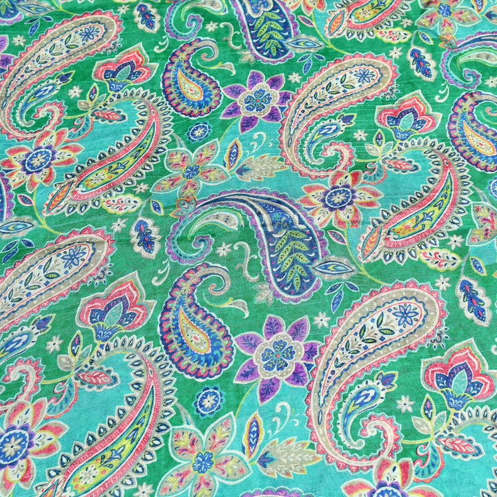 Dupion Silk Digital Print Fabric – Luxury Designer Silk Print Fabric CH1225-10