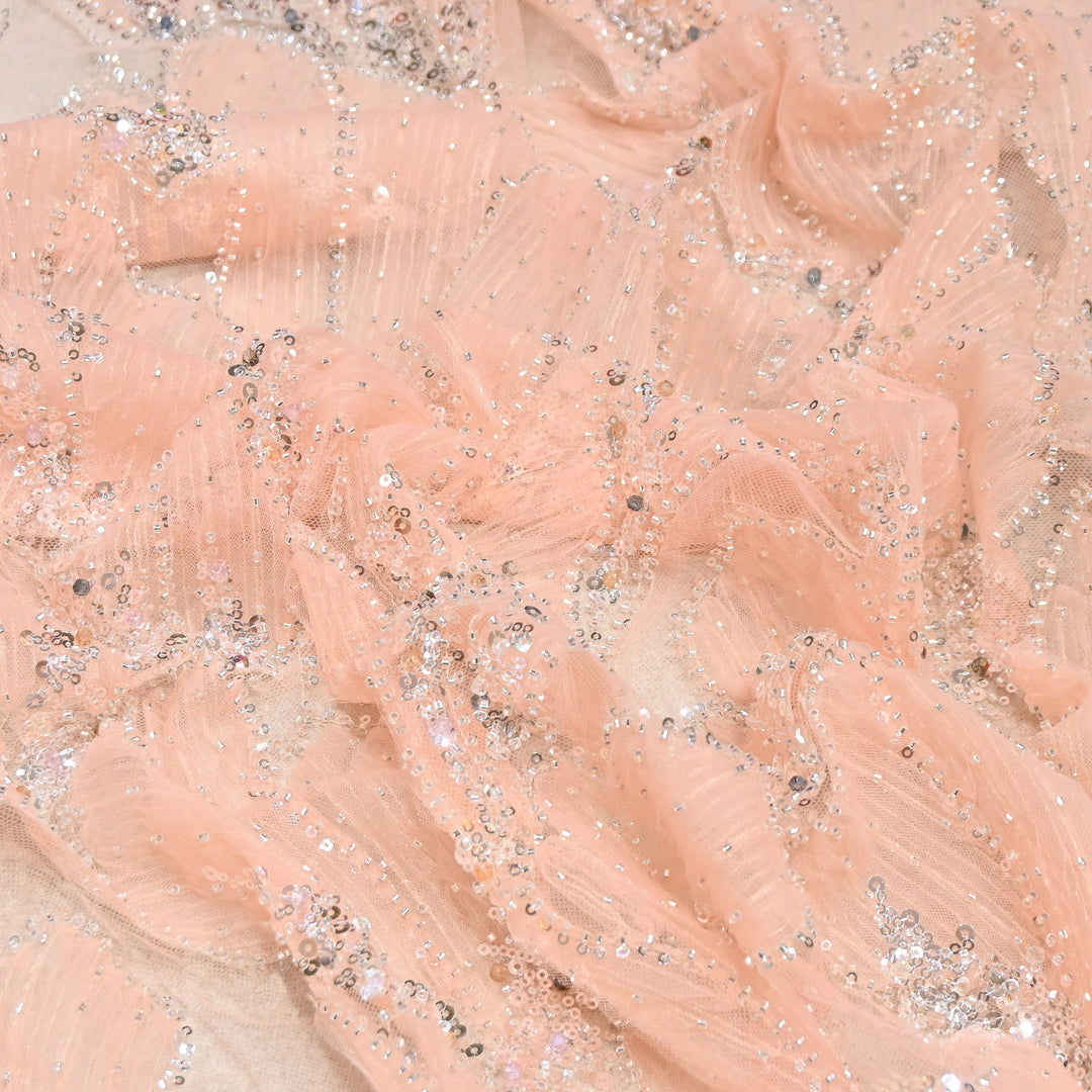 Imported Heavy Sequin, Thread & Bead Net Embroidery Fabric 60" | AF6887-03