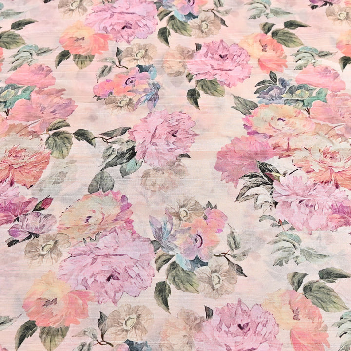 Dupion Silk Digital Print Fabric – Luxury Designer Silk Print Fabric CH1225-12