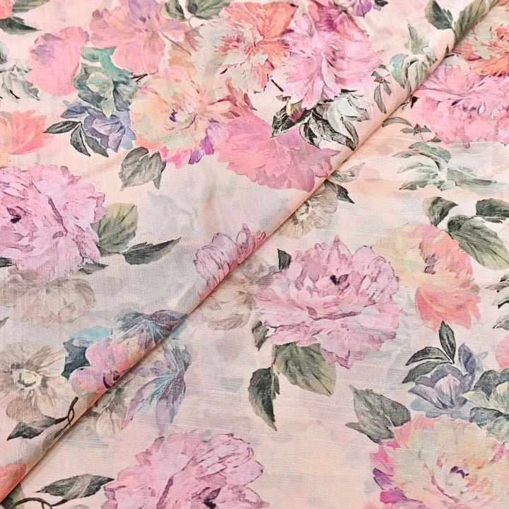 Dupion Silk Digital Print Fabric – Luxury Designer Silk Print Fabric CH1225-12