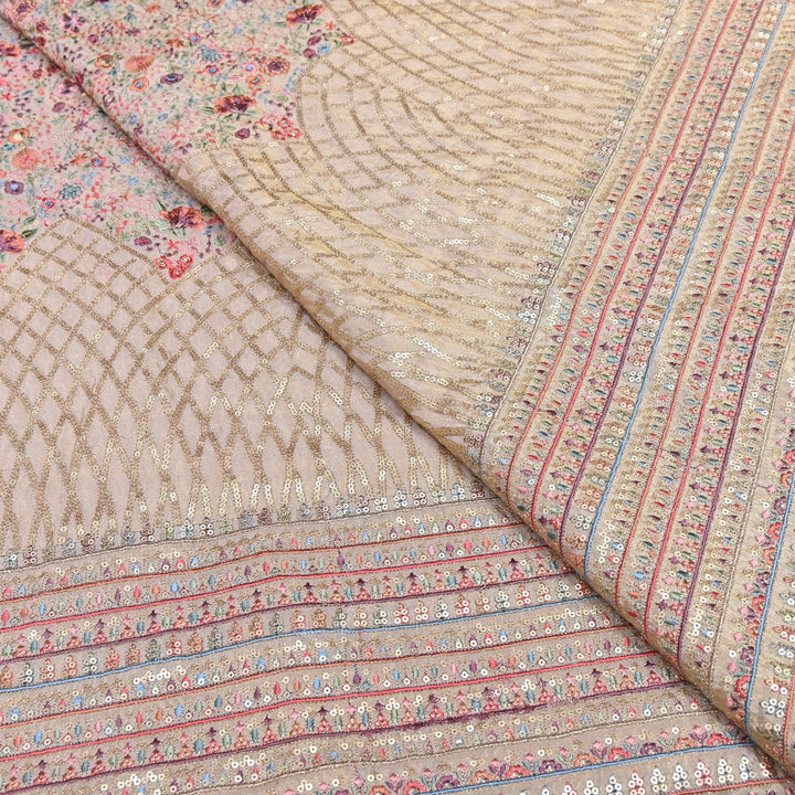 Tissue Zari & Sequins Embroidery Fabric 54" | Premium Designer Tissue Fabric | D24103
