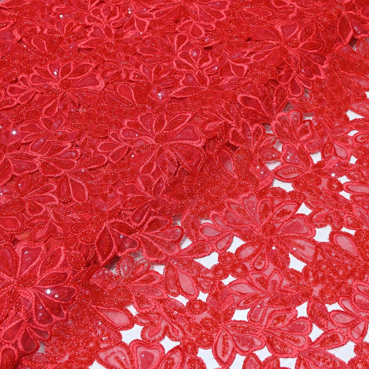 Net Moti & Sequins Embroidery Fabric | Designer Fabrics | EB00639-02