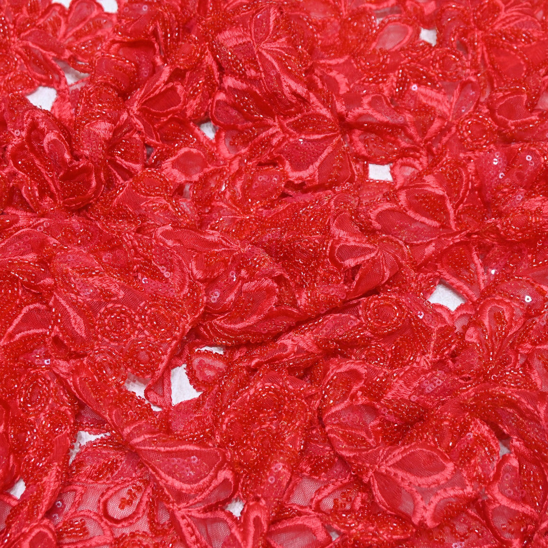 Net Moti & Sequins Embroidery Fabric | Designer Fabrics | EB00639-02