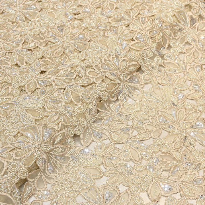 Net Moti & Sequins Embroidery Fabric | Designer Fabrics | EB00639-03