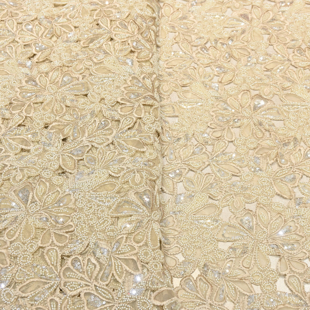 Net Moti & Sequins Embroidery Fabric | Designer Fabrics | EB00639-03