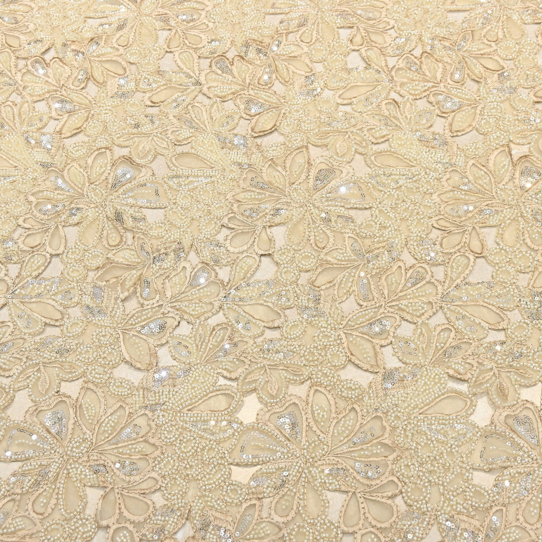 Net Moti & Sequins Embroidery Fabric | Designer Fabrics | EB00639-03