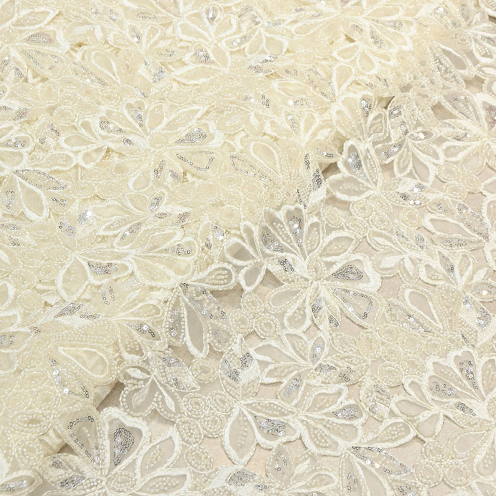 Net Moti & Sequins Embroidery Fabric | Designer Fabrics | EB00639-01