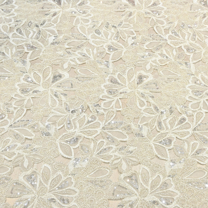 Net Moti & Sequins Embroidery Fabric | Designer Fabrics | EB00639-01
