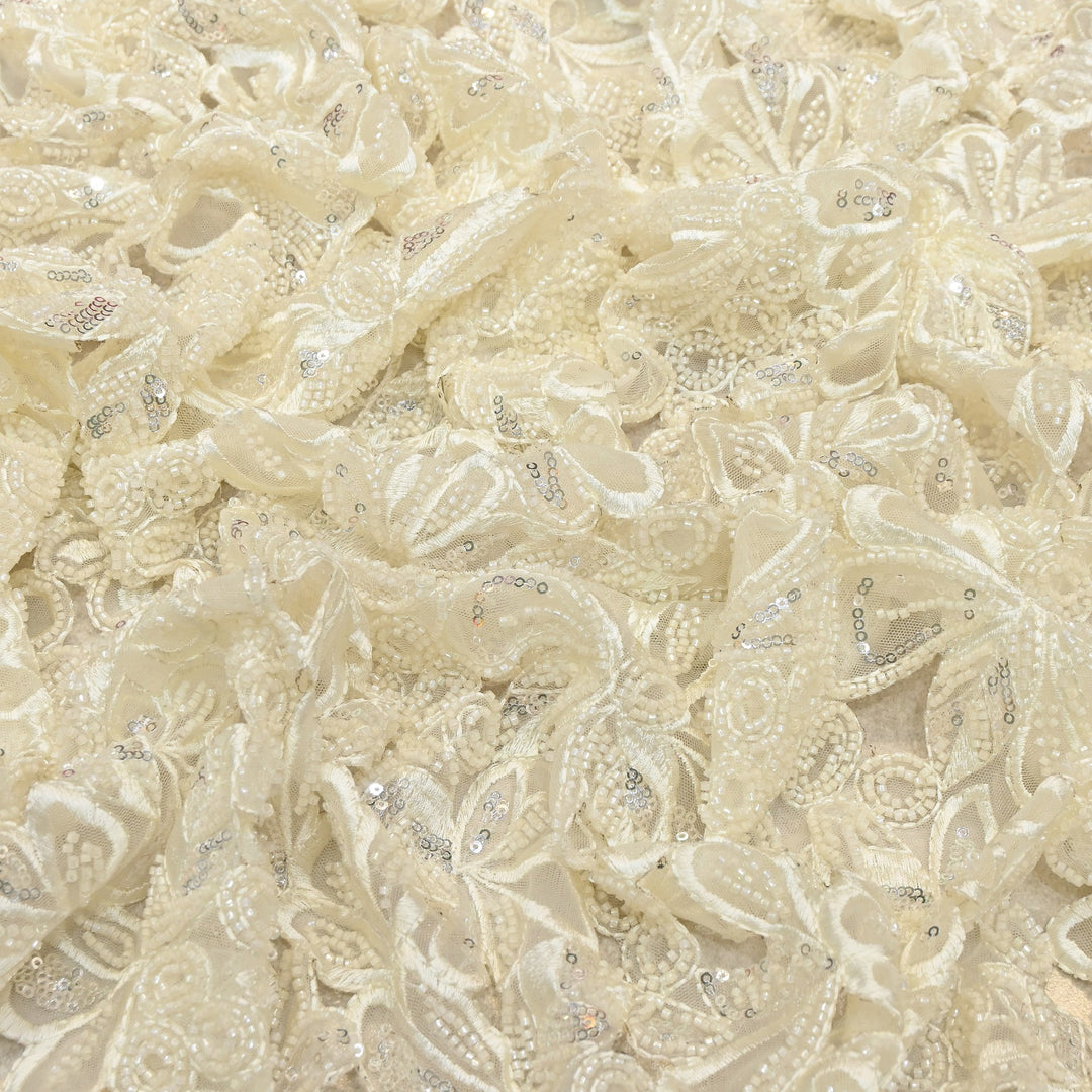 Net Moti & Sequins Embroidery Fabric | Designer Fabrics | EB00639-01