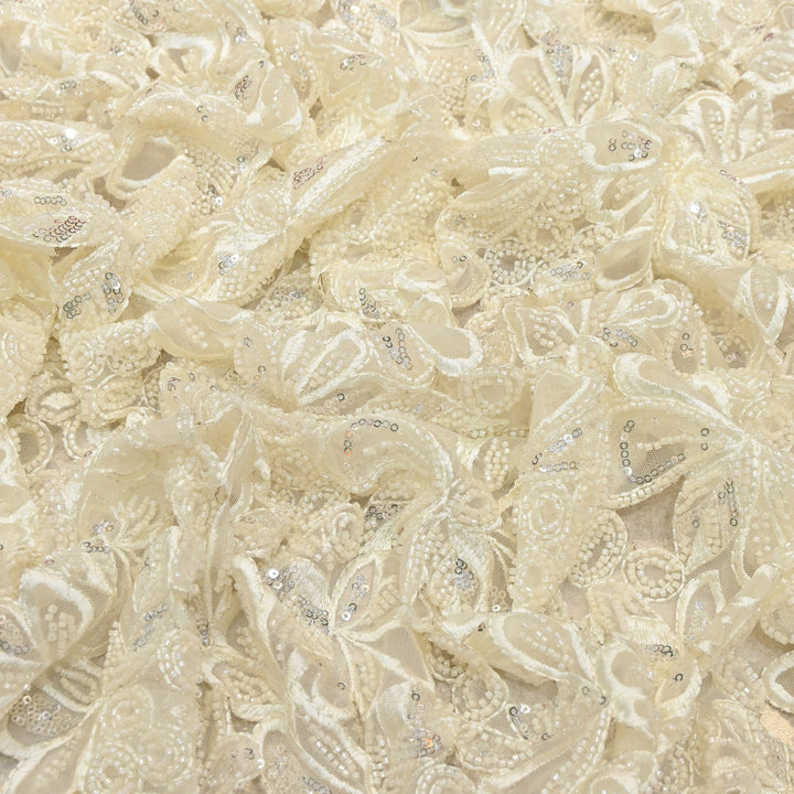 Net Moti & Sequins Embroidery Fabric | Designer Fabrics | EB00639-01