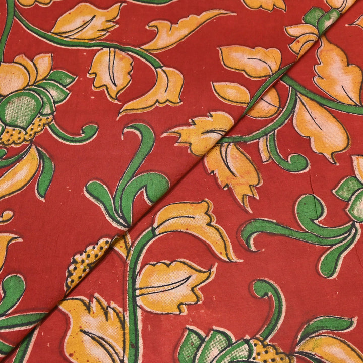Cotton Kalamkari Print Fabric – Soft Breathable Ethnic Printed Cotton Fabric-001329-2