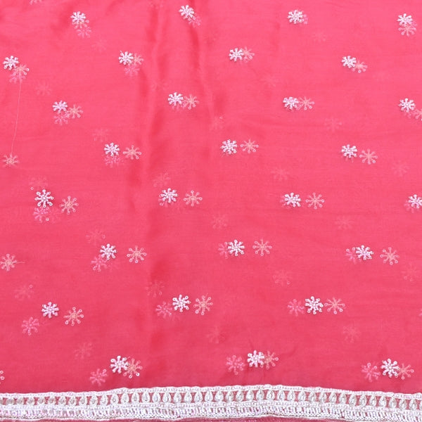 Silk Organza Moti & Sequins Embroidered Fabric | Designer Fabric | P02176-3