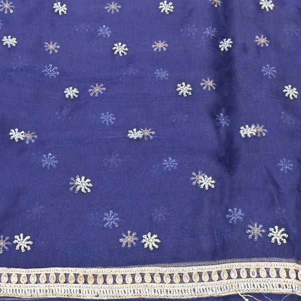 Silk Organza Moti & Sequins Embroidered Fabric | Designer Fabric | P02176-4