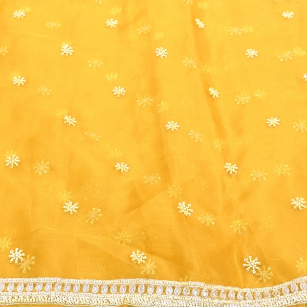 Silk Organza Moti & Sequins Embroidered Fabric | Designer Fabric | P02176-5