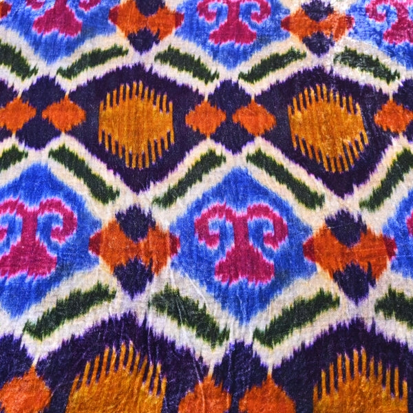 Silk Velvet Digital Print Fabric | Premium Designer Velvet Fabric-KE0130-1